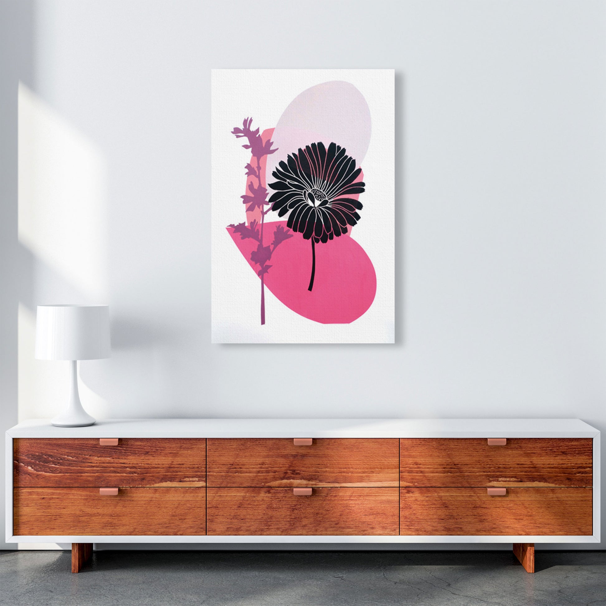 Calendula & Mallow Art Print by Kate Heiss A1 Canvas