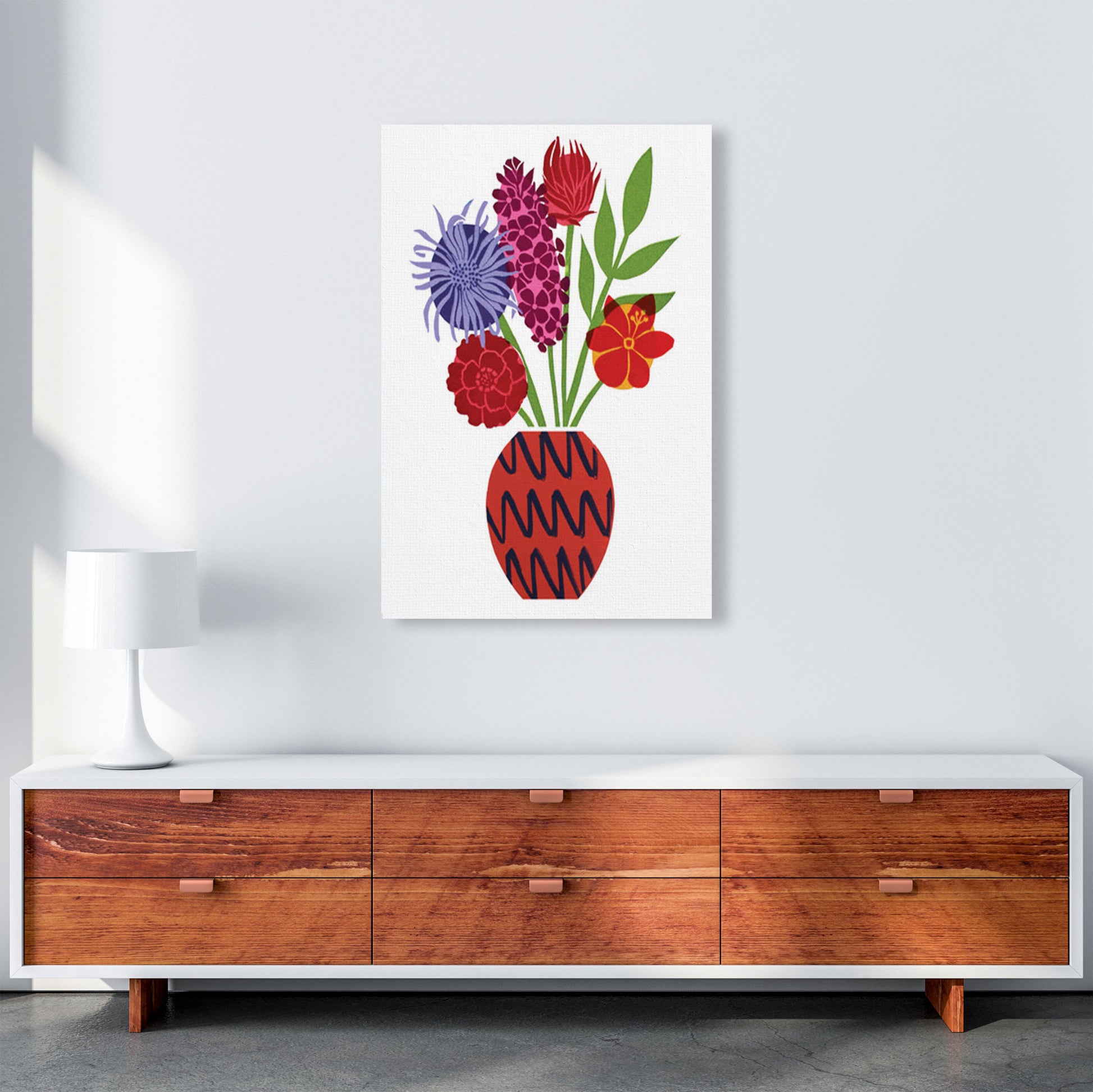 Zig Zag Vase Art Print by Kate Heiss A1 Canvas