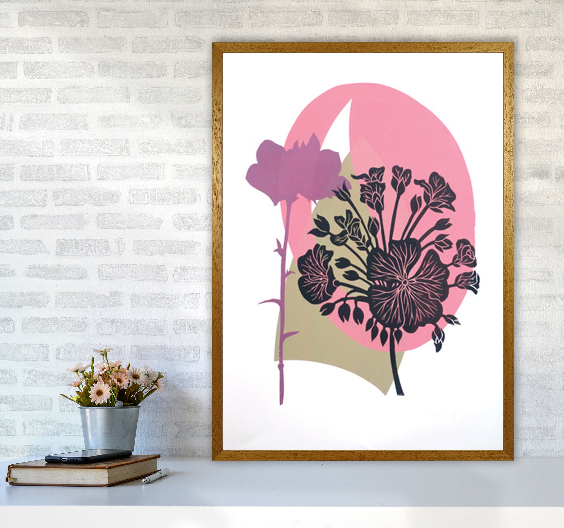 Geranium & Campanula Art Print by Kate Heiss A1 Print Only