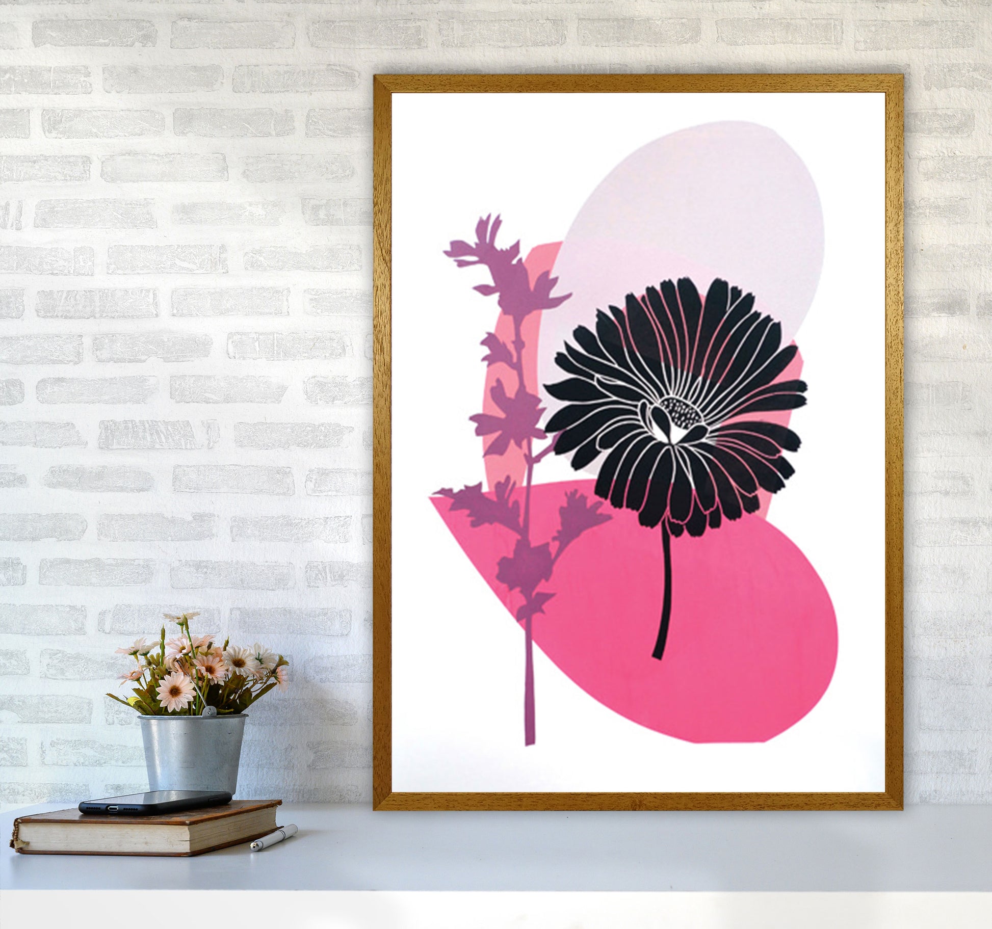 Calendula & Mallow Art Print by Kate Heiss A1 Print Only