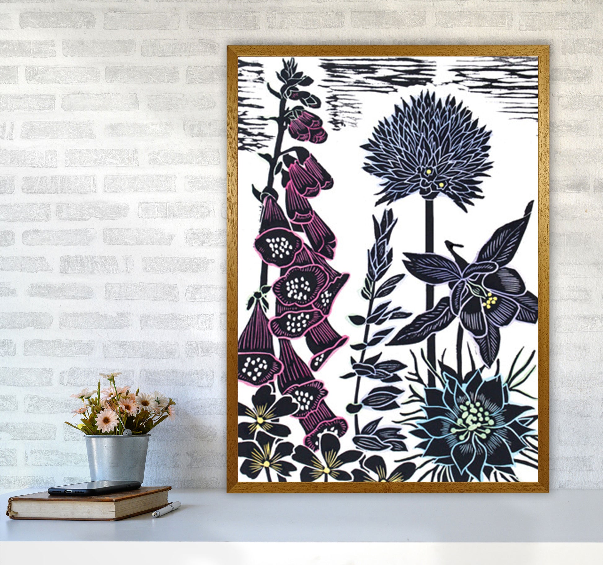 Foxgloves Art Print by Kate Heiss A1 Print Only