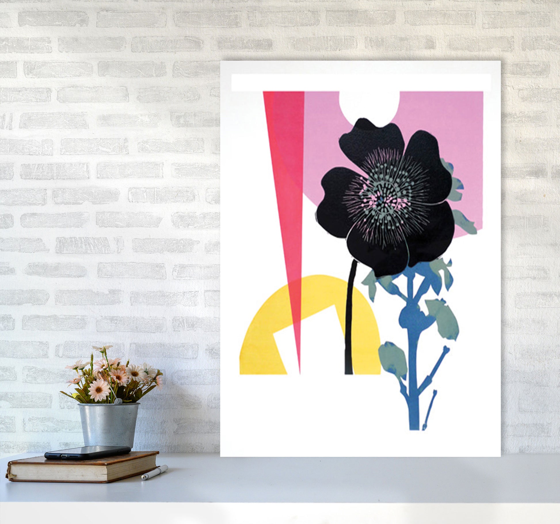 Rananculus Acris Art Print by Kate Heiss A1 Black Frame