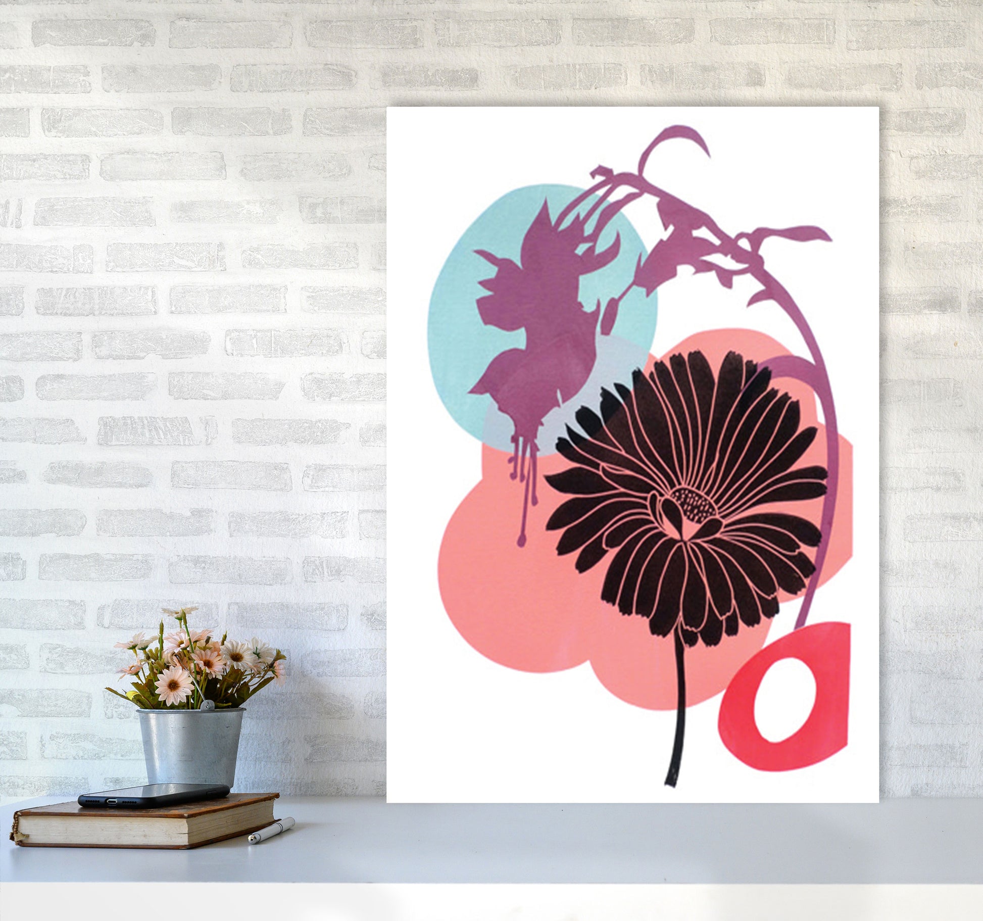 Fuschia Art Print by Kate Heiss A1 Black Frame