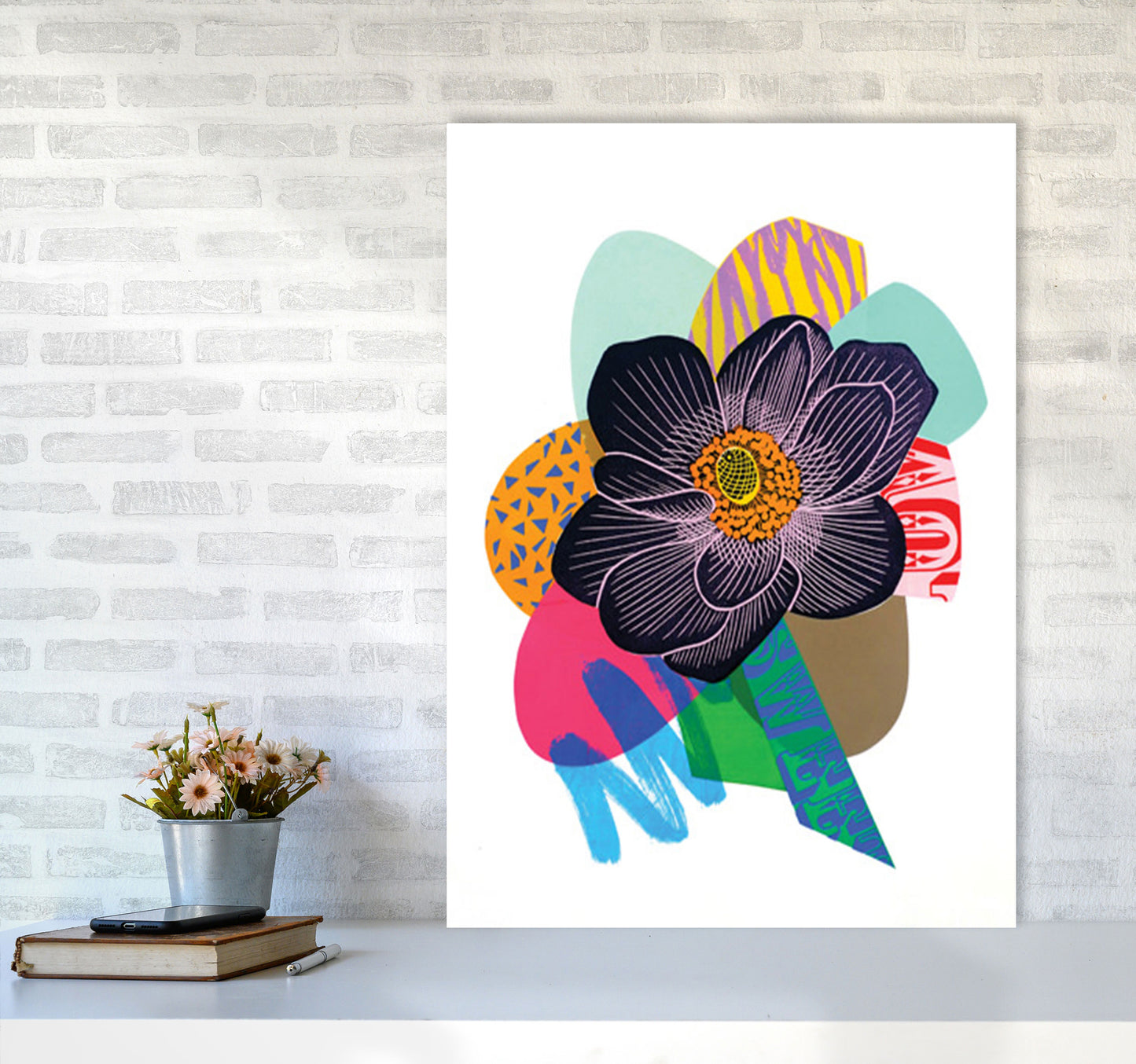 Anemone 2 Series 2 Art Print by Kate Heiss A1 Black Frame