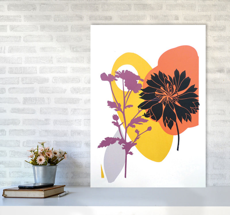 Scabiosa & Daisy Art Print by Kate Heiss A1 Black Frame