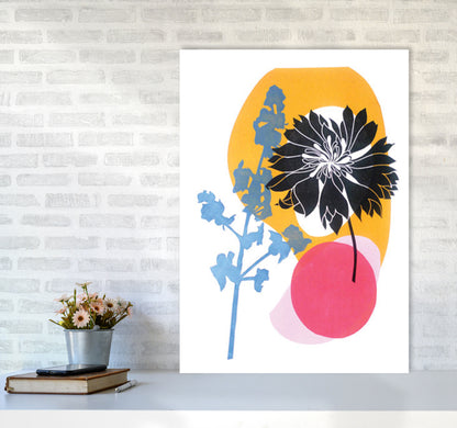 Cornflower Art Print by Kate Heiss A1 Black Frame