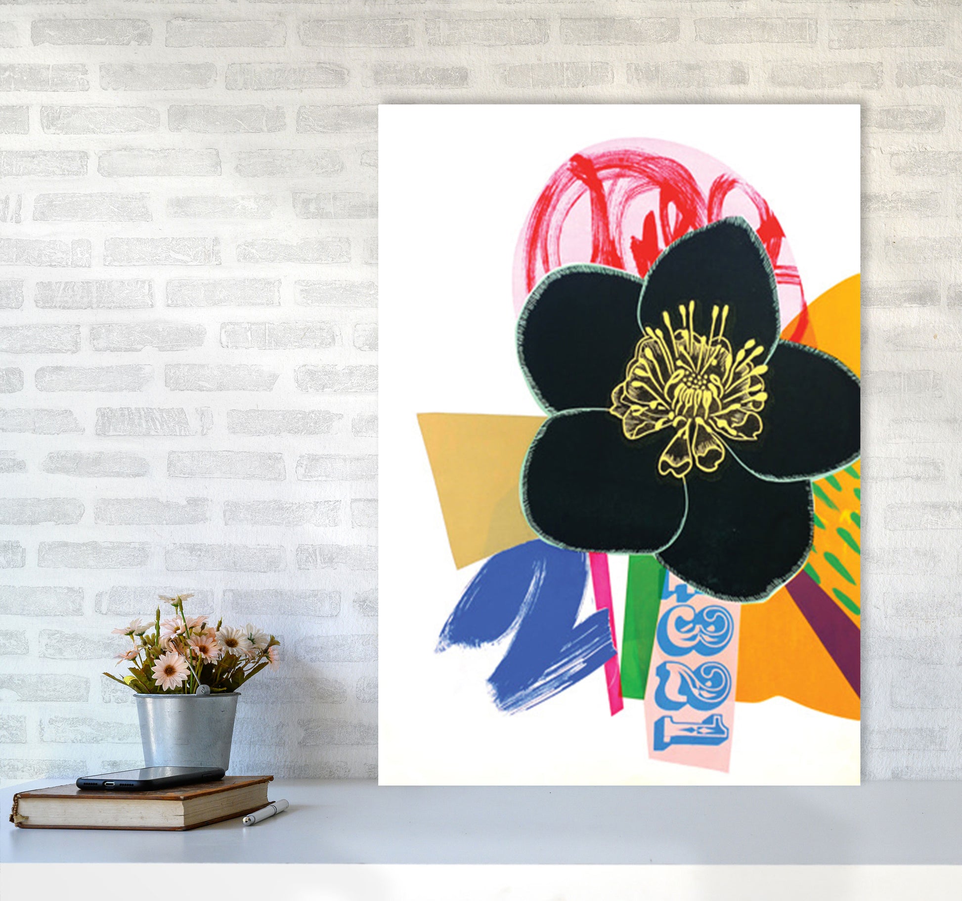 Hellebore 1 Series 1 Art Print by Kate Heiss A1 Black Frame