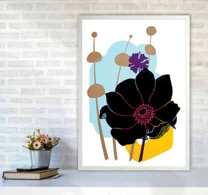 Anemone postcard Art Print by Kate Heiss A1 Oak Frame