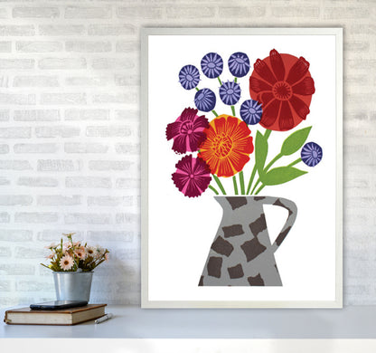 PatchVase Art Print by Kate Heiss A1 Oak Frame