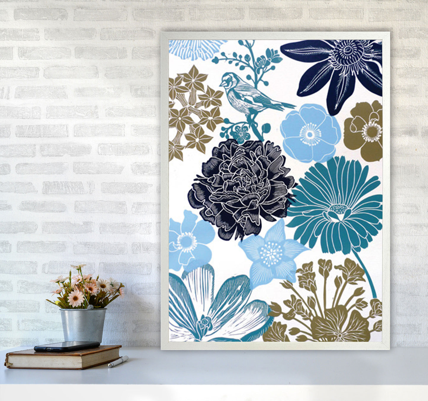 Cottage Garden 8 Art Print by Kate Heiss A1 Oak Frame