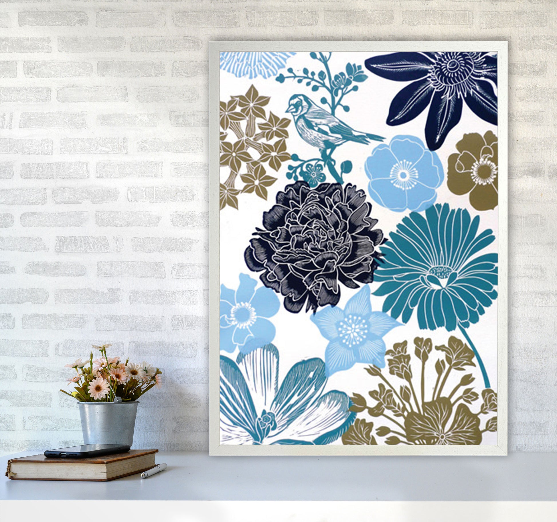 Cottage Garden 8 Art Print by Kate Heiss A1 Oak Frame