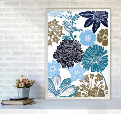 Cottage Garden 8 Art Print by Kate Heiss A1 Oak Frame