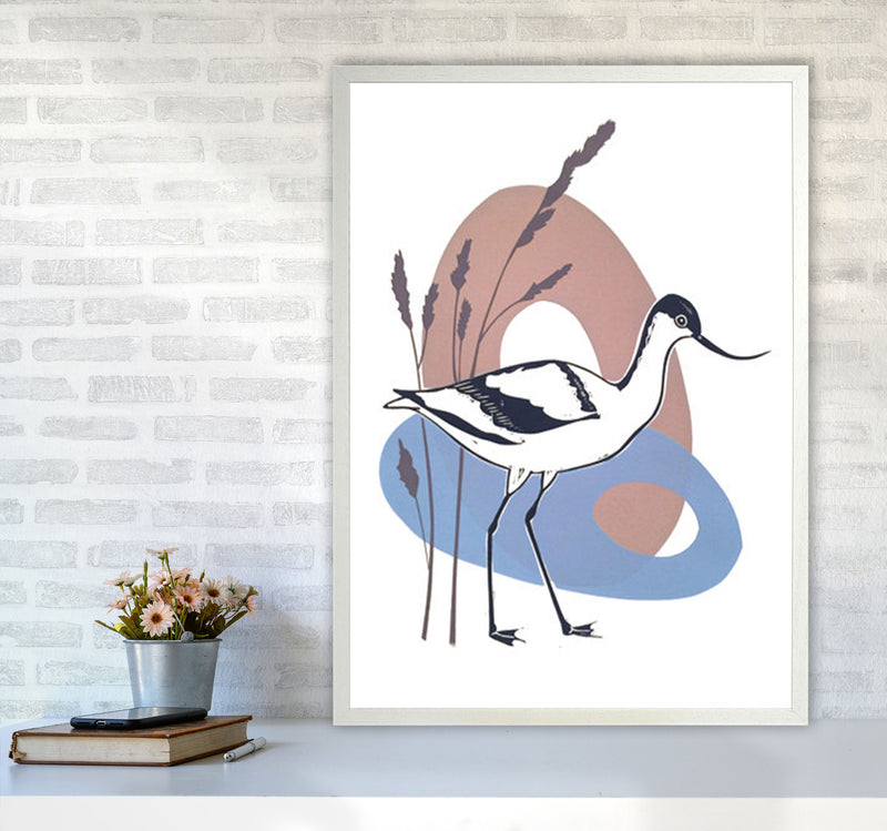 Avocet At Thornham Art Print by Kate Heiss A1 Oak Frame