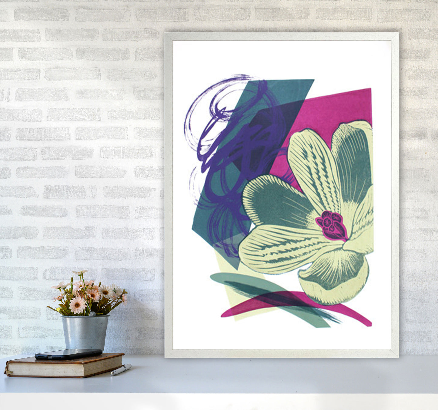 Spring Garden Art Print by Kate Heiss A1 Oak Frame