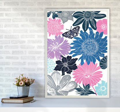 Cottage Garden 18 postcard Art Print by Kate Heiss A1 Oak Frame