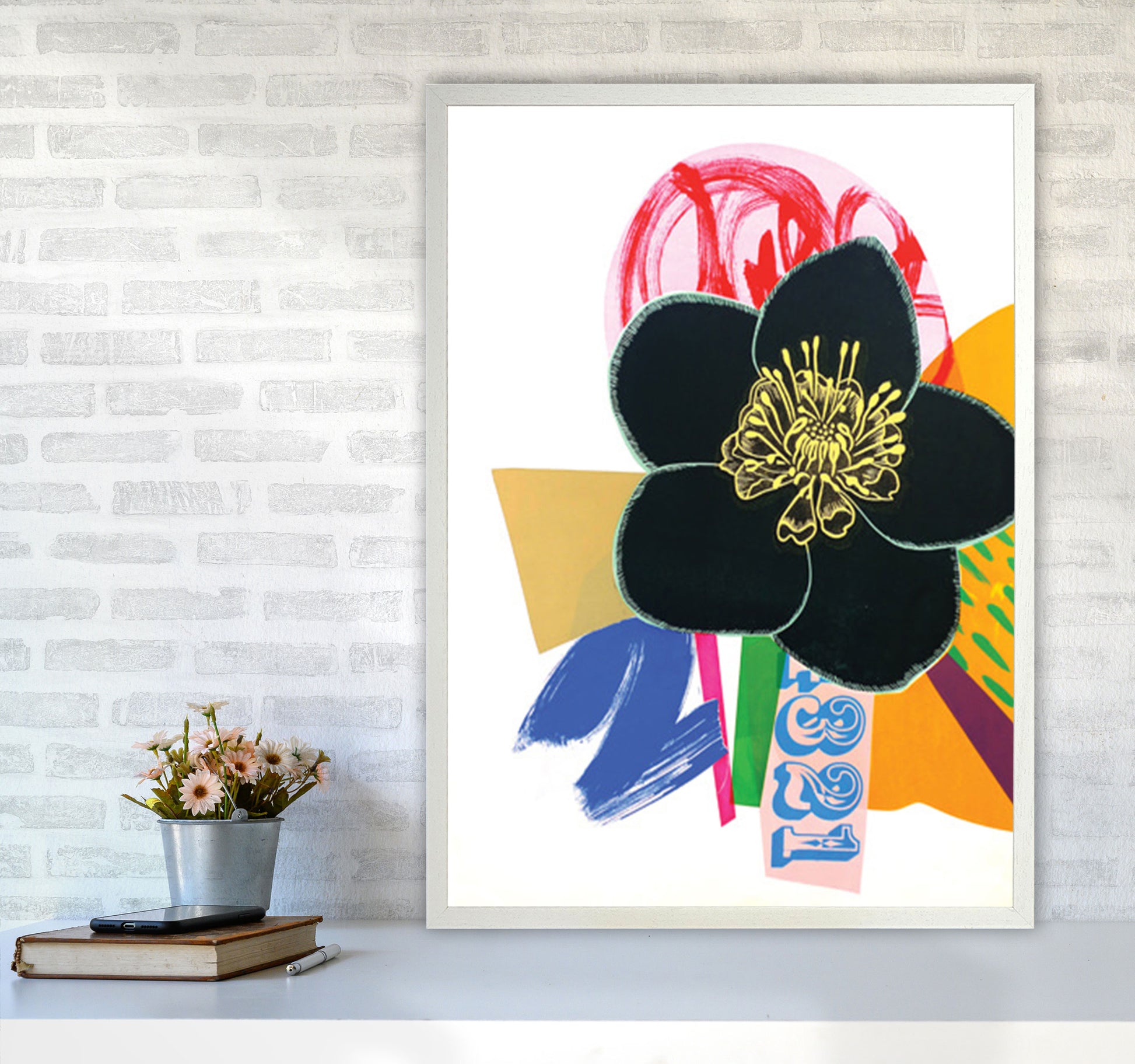 Hellebore 1 Series 1 Art Print by Kate Heiss A1 Oak Frame