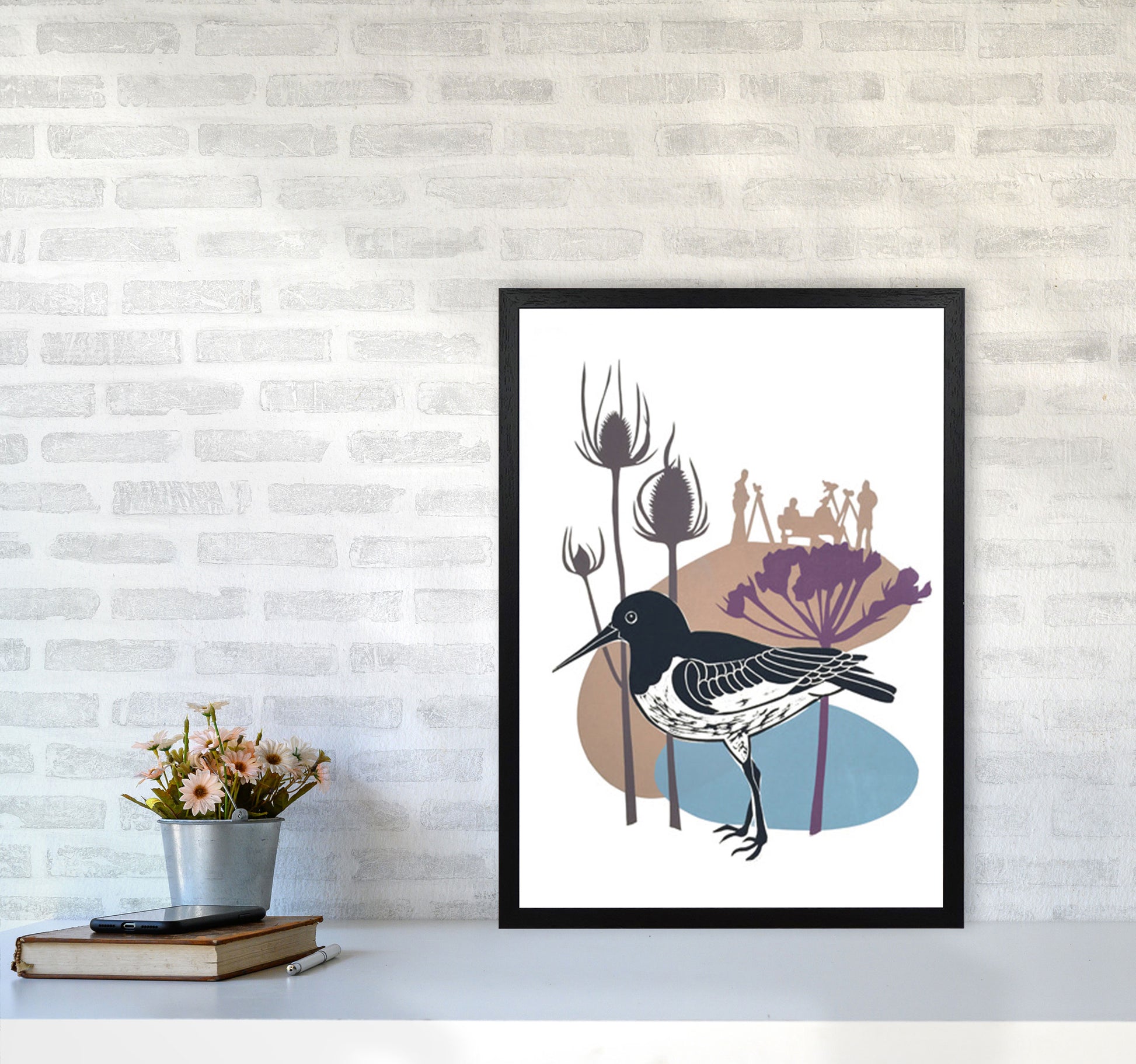 Birdwatchers Art Print by Kate Heiss A2 White Frame