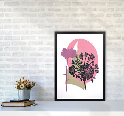 Geranium & Campanula Art Print by Kate Heiss A2 White Frame