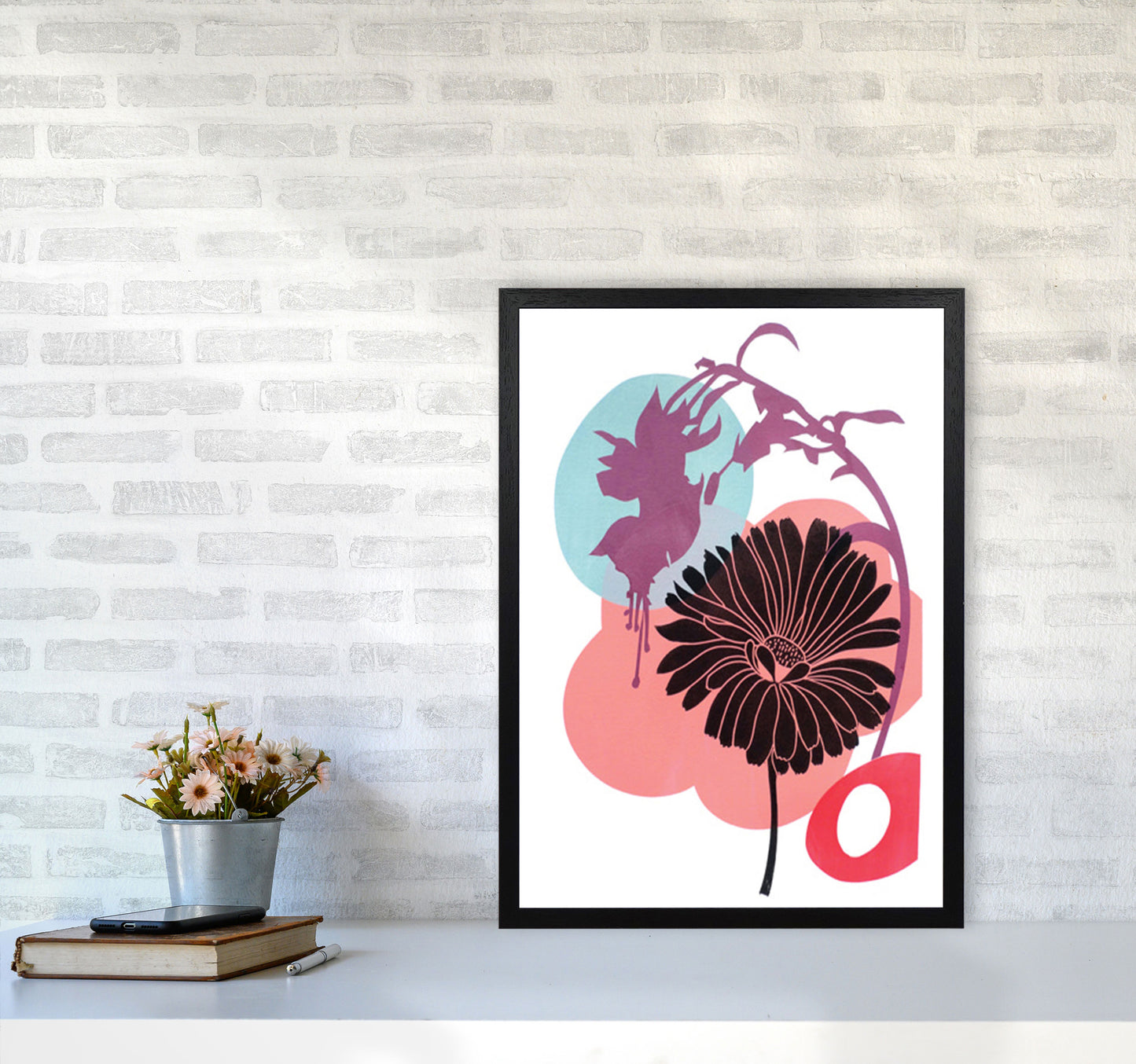 Fuschia Art Print by Kate Heiss A2 White Frame