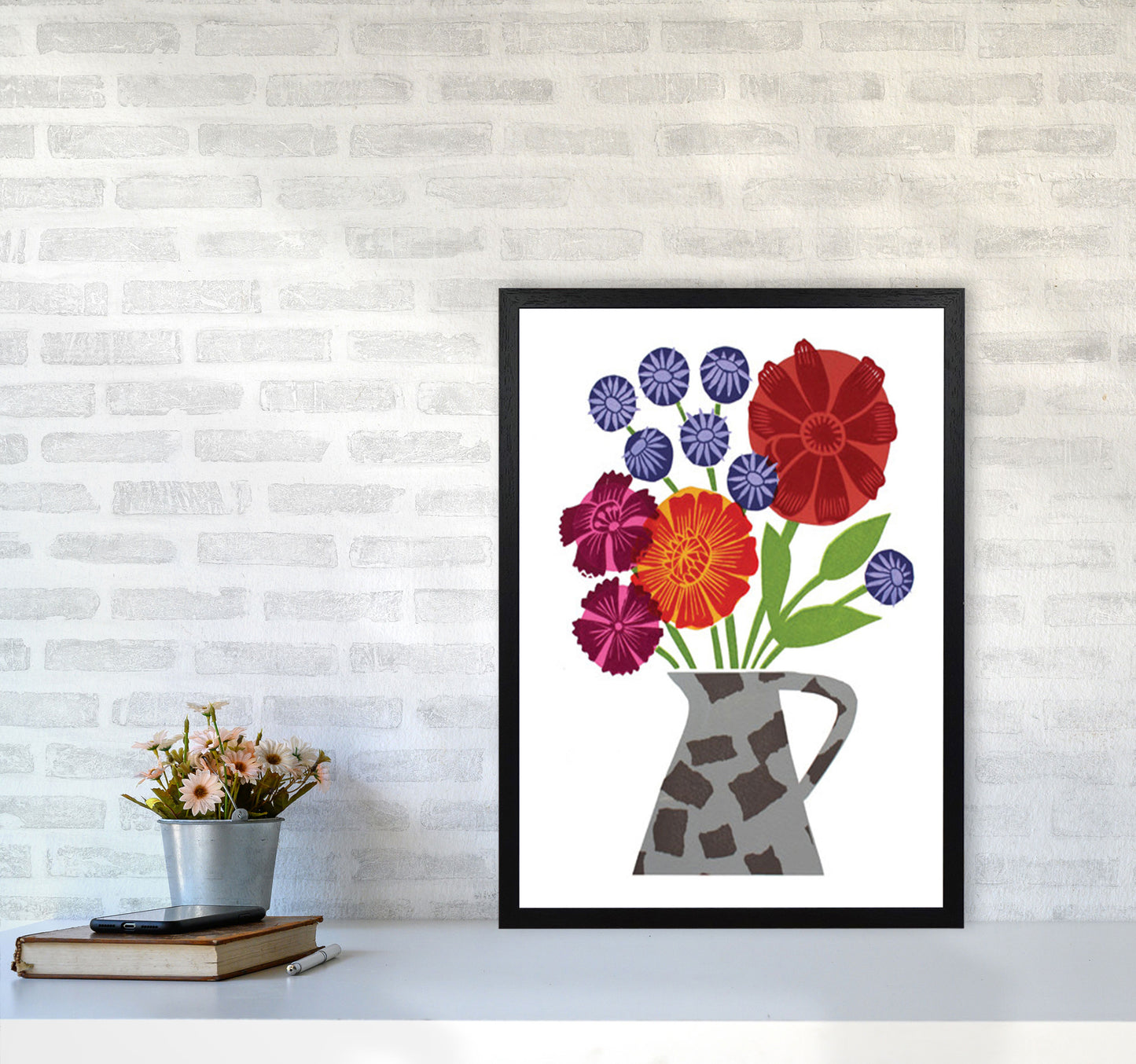 PatchVase Art Print by Kate Heiss A2 White Frame