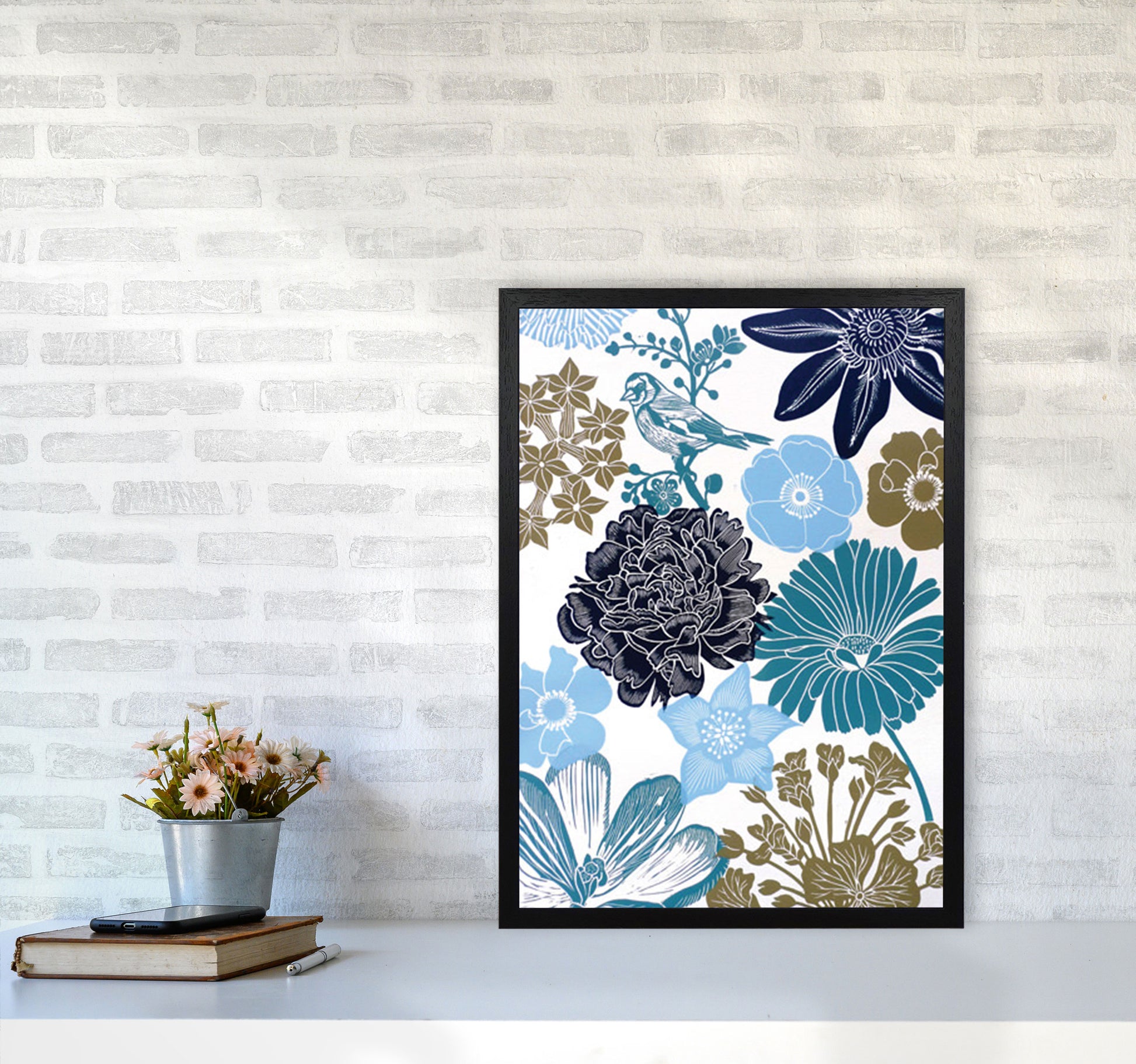 Cottage Garden 8 Art Print by Kate Heiss A2 White Frame