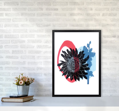 Dahlia PLpostcard Art Print by Kate Heiss A2 White Frame