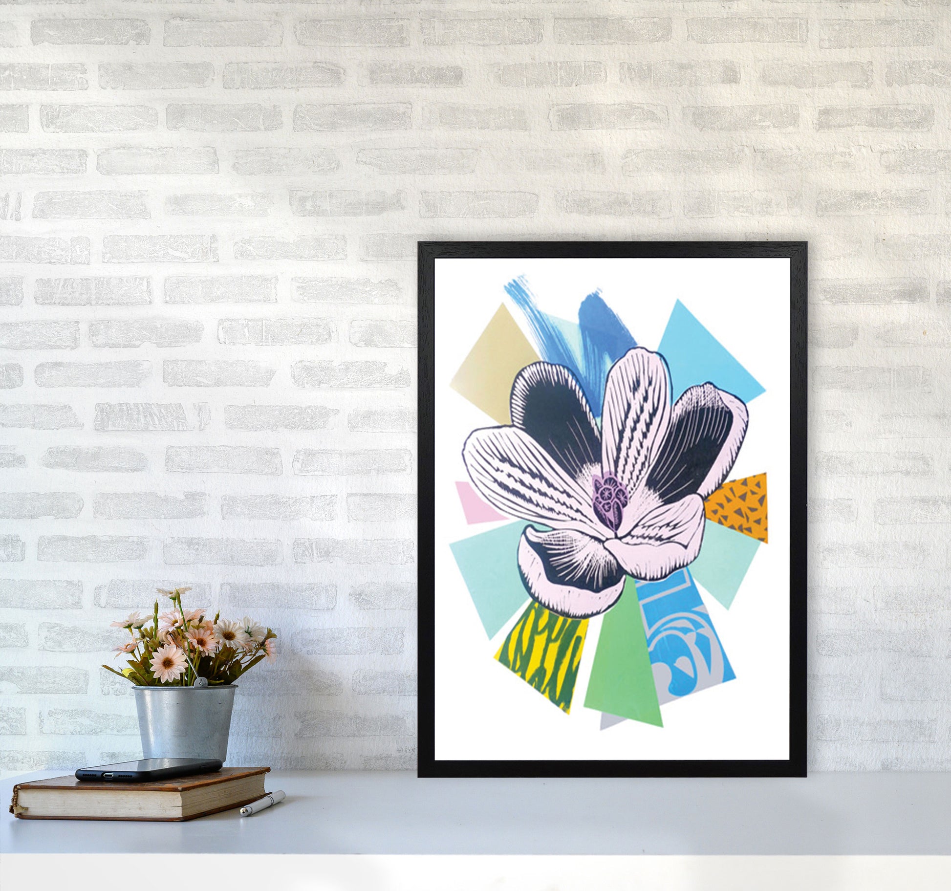 Crocus 2 Series 1 Art Print by Kate Heiss A2 White Frame