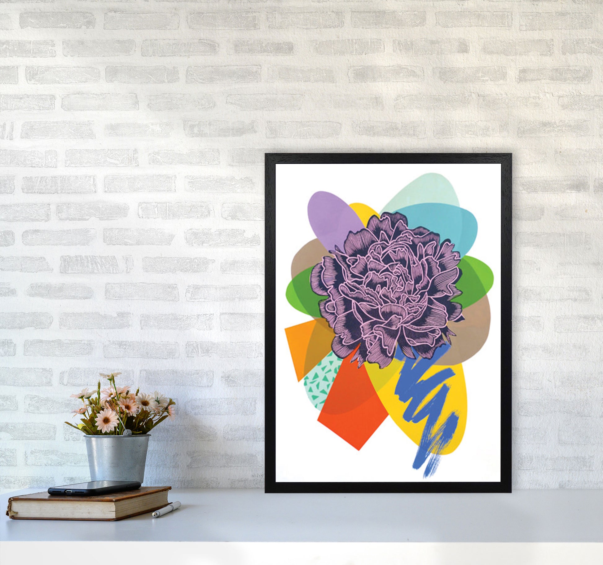Peony 4 Series 1 Art Print by Kate Heiss A2 White Frame