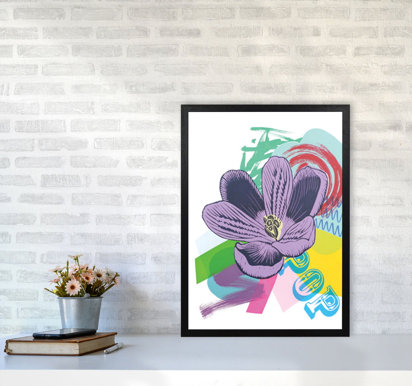 Crocus 1 Series 1 Art Print by Kate Heiss A2 White Frame