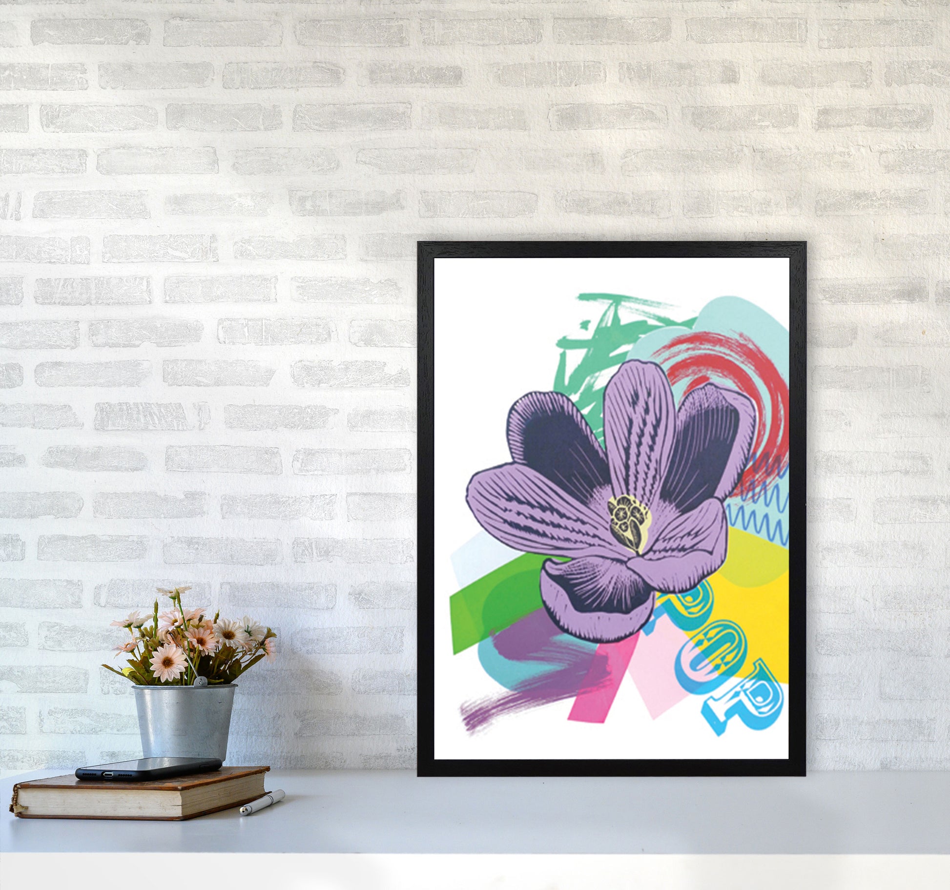 Crocus 1 Series 1 Art Print by Kate Heiss A2 White Frame
