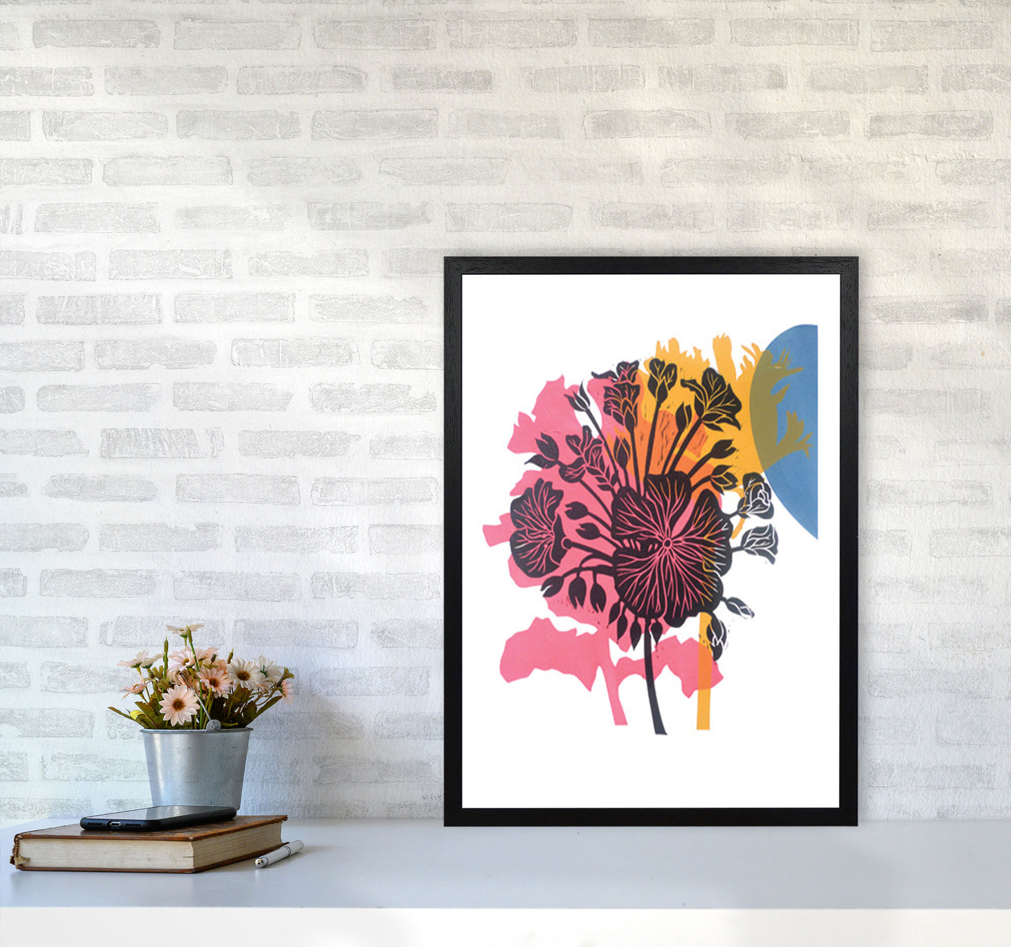 Geranium Art Print by Kate Heiss A2 White Frame