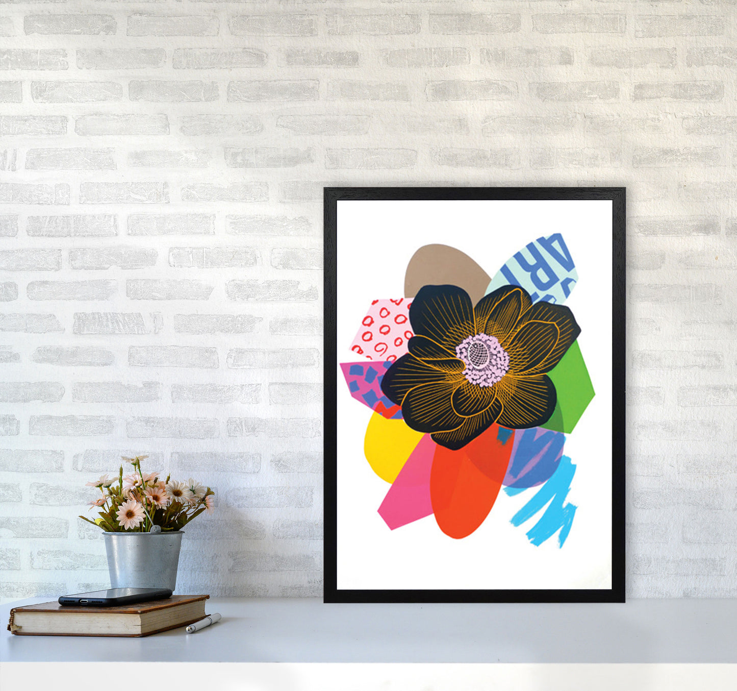 Anemone 1 Series 2 Art Print by Kate Heiss A2 White Frame