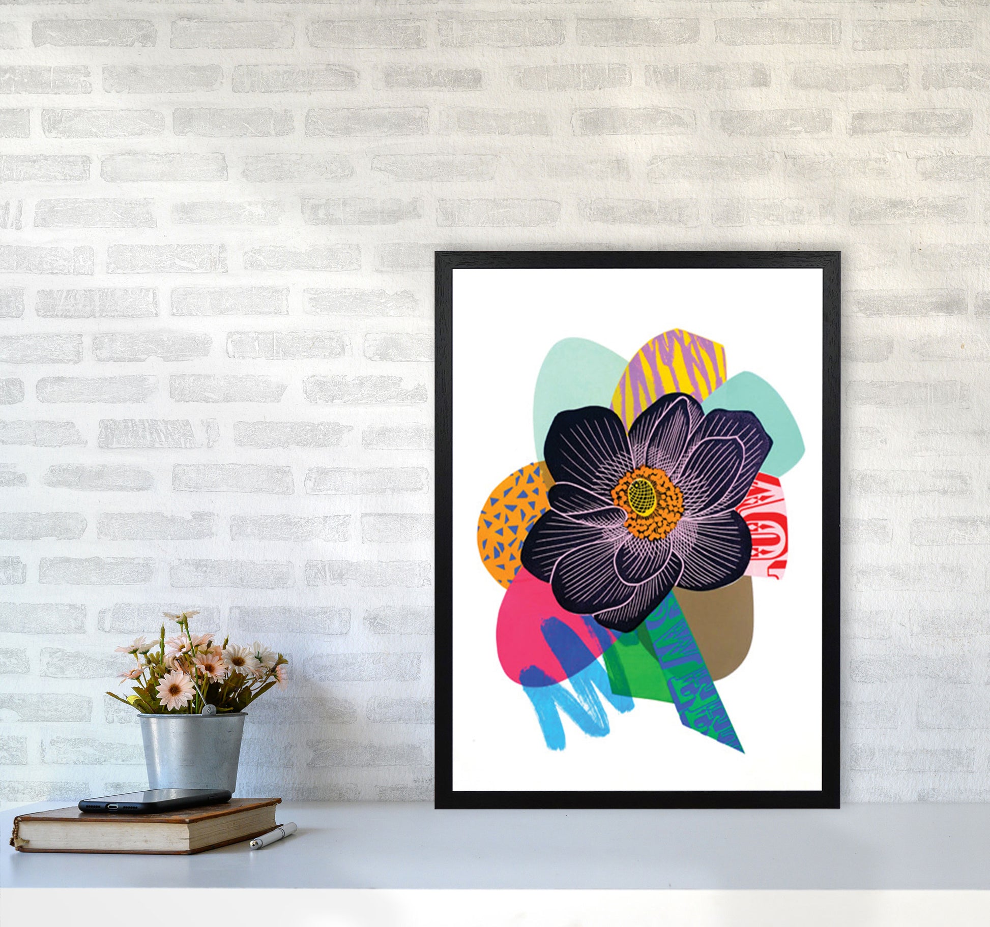 Anemone 2 Series 2 Art Print by Kate Heiss A2 White Frame
