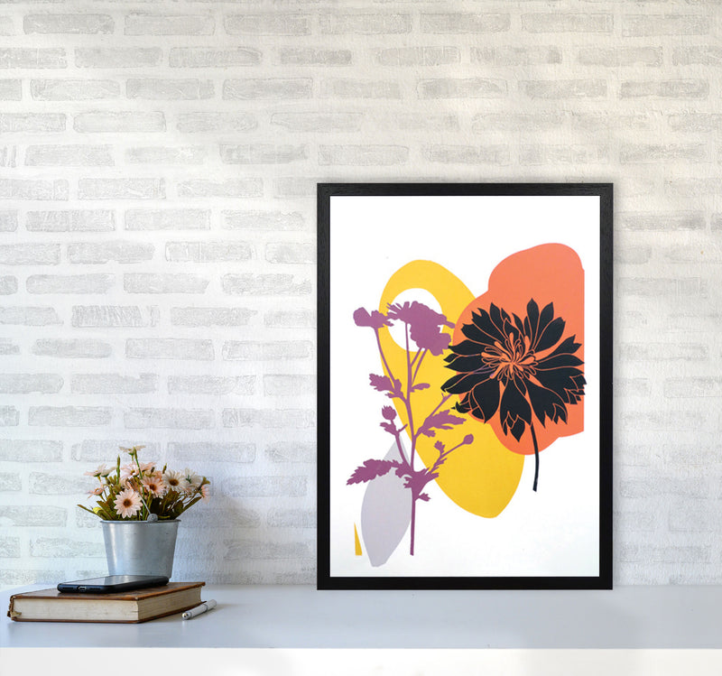 Scabiosa & Daisy Art Print by Kate Heiss A2 White Frame