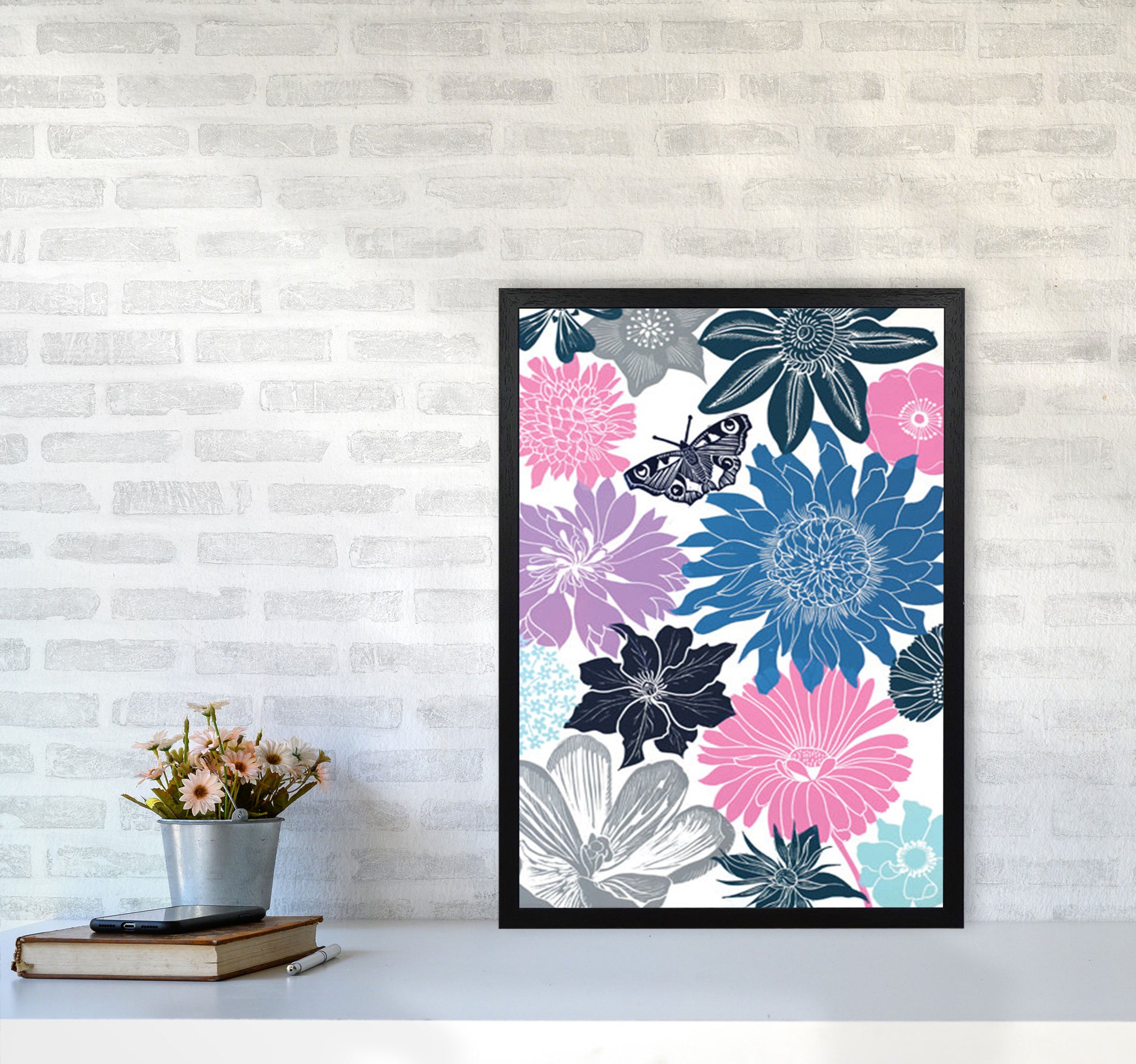Cottage Garden 18 postcard Art Print by Kate Heiss A2 White Frame