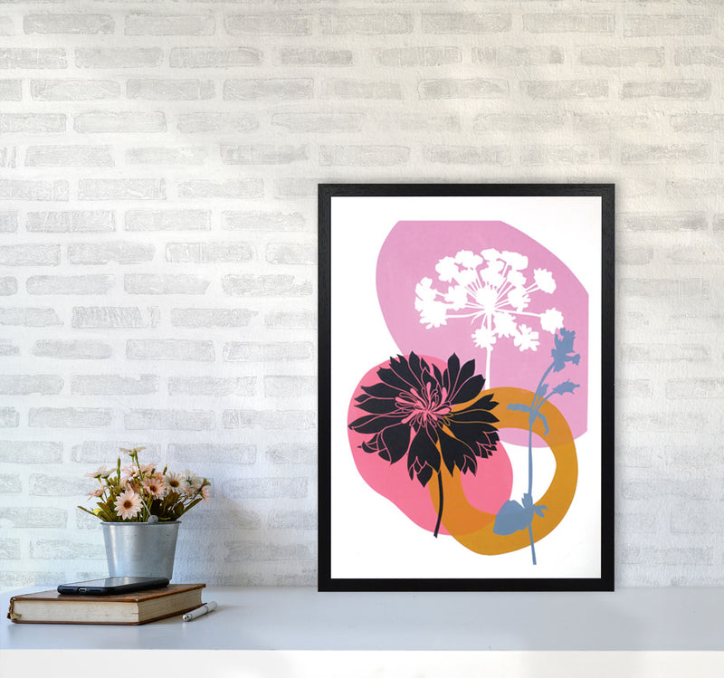 Cornflower & CowParsley postcard Art Print by Kate Heiss A2 White Frame