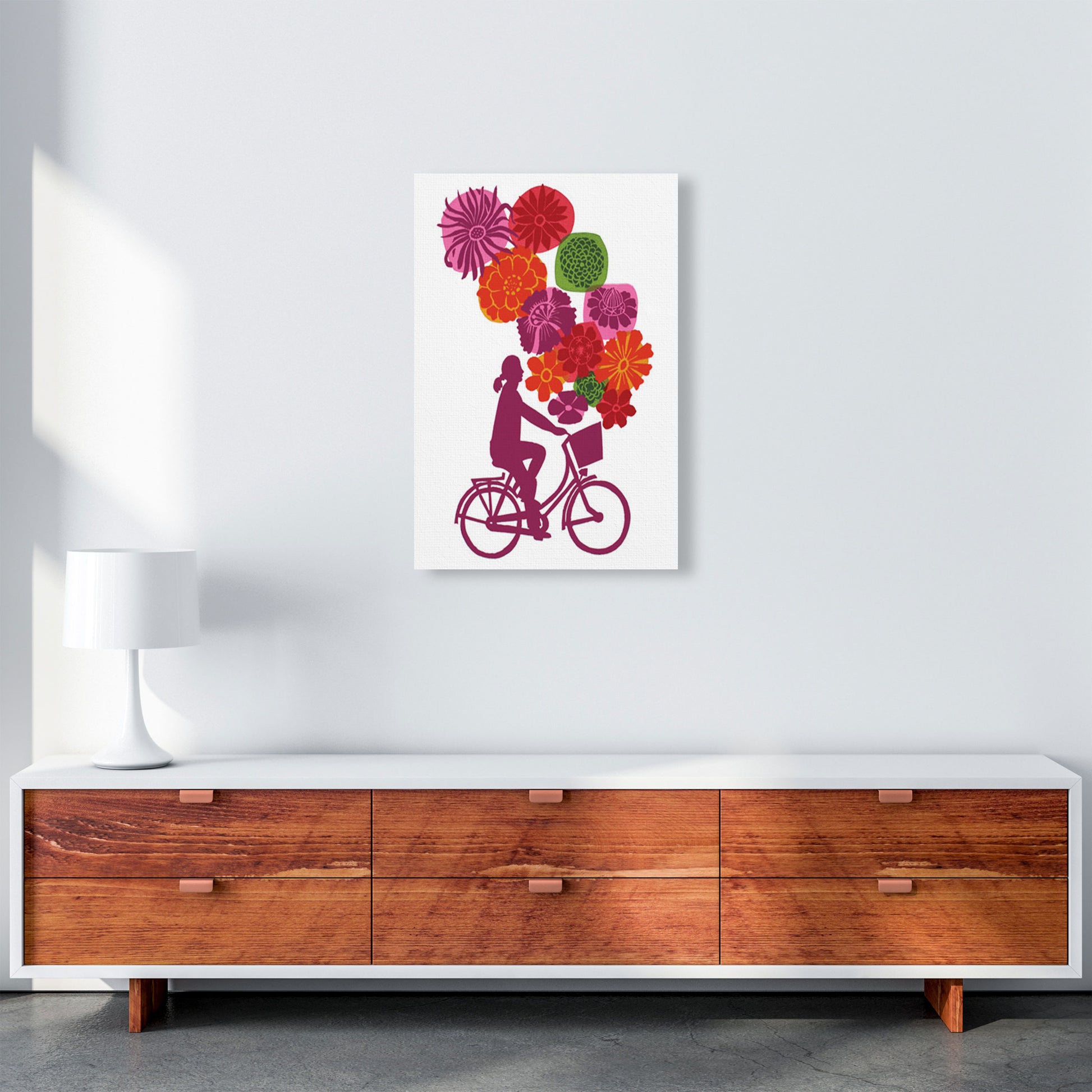 Bike Blooms Art Print by Kate Heiss A2 Canvas