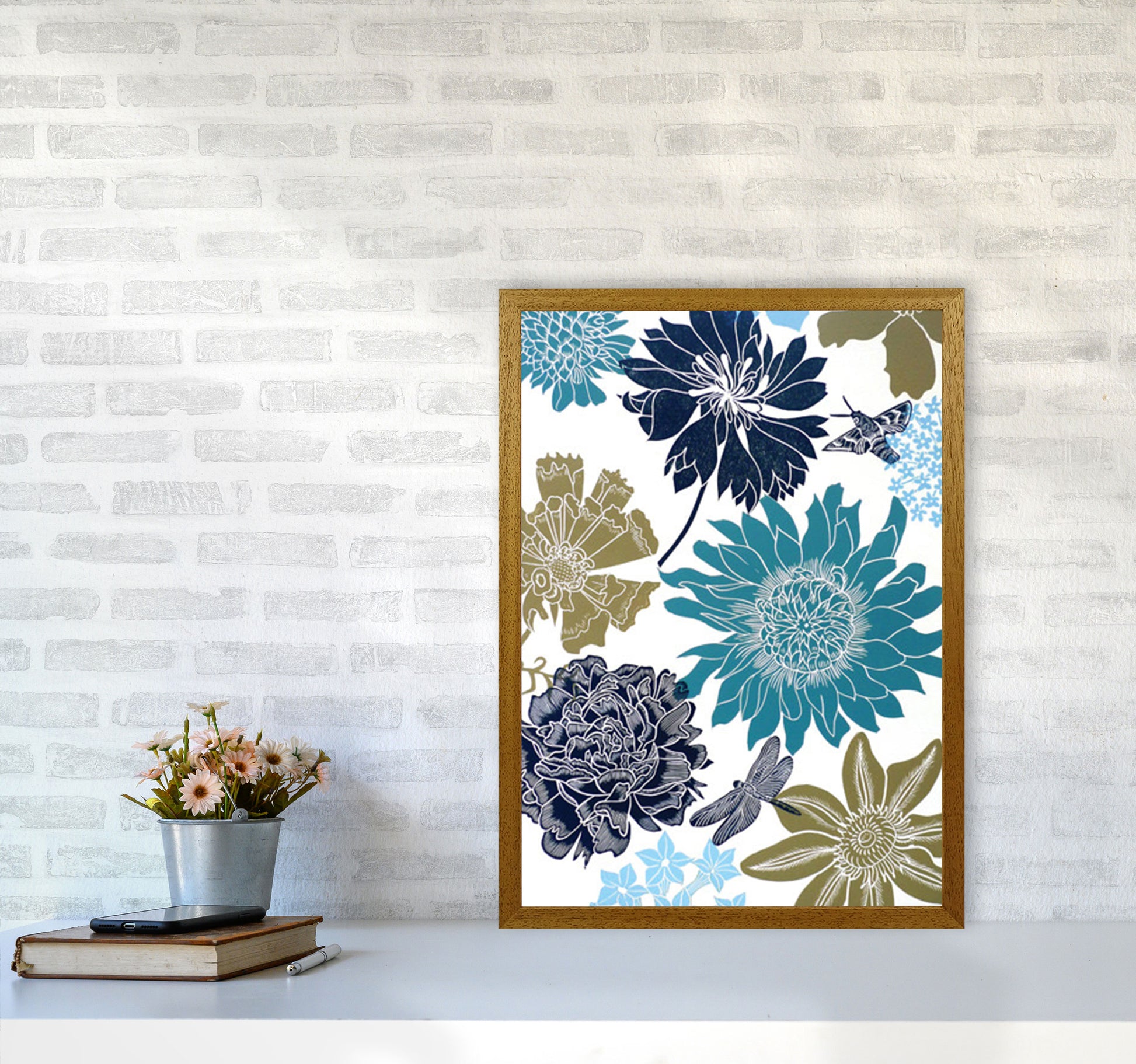 CottageGarden 9 postcard Art Print by Kate Heiss A2 Print Only