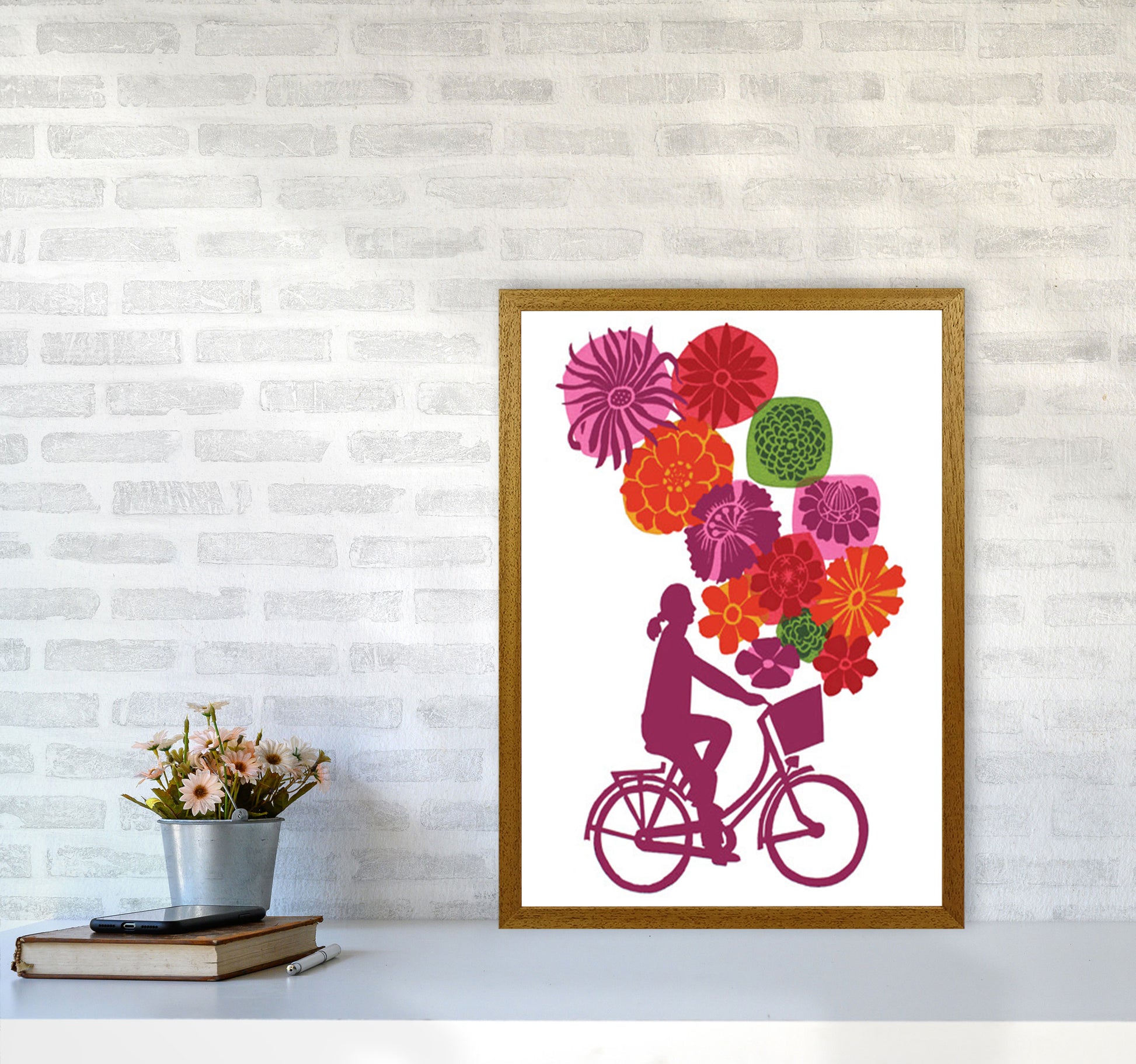 Bike Blooms Art Print by Kate Heiss A2 Print Only