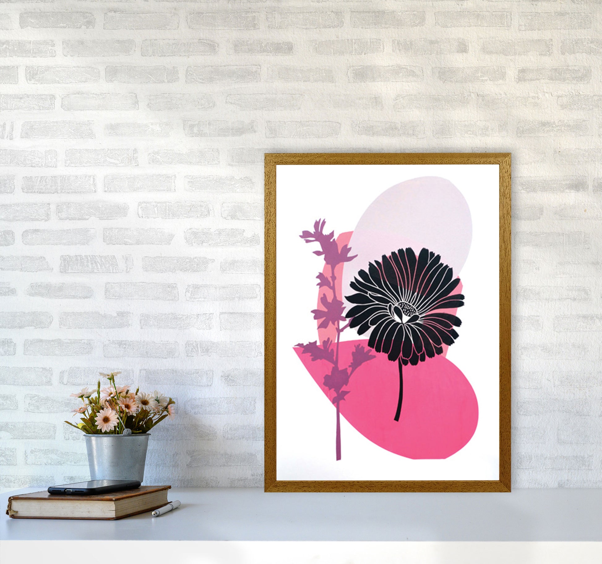Calendula & Mallow Art Print by Kate Heiss A2 Print Only