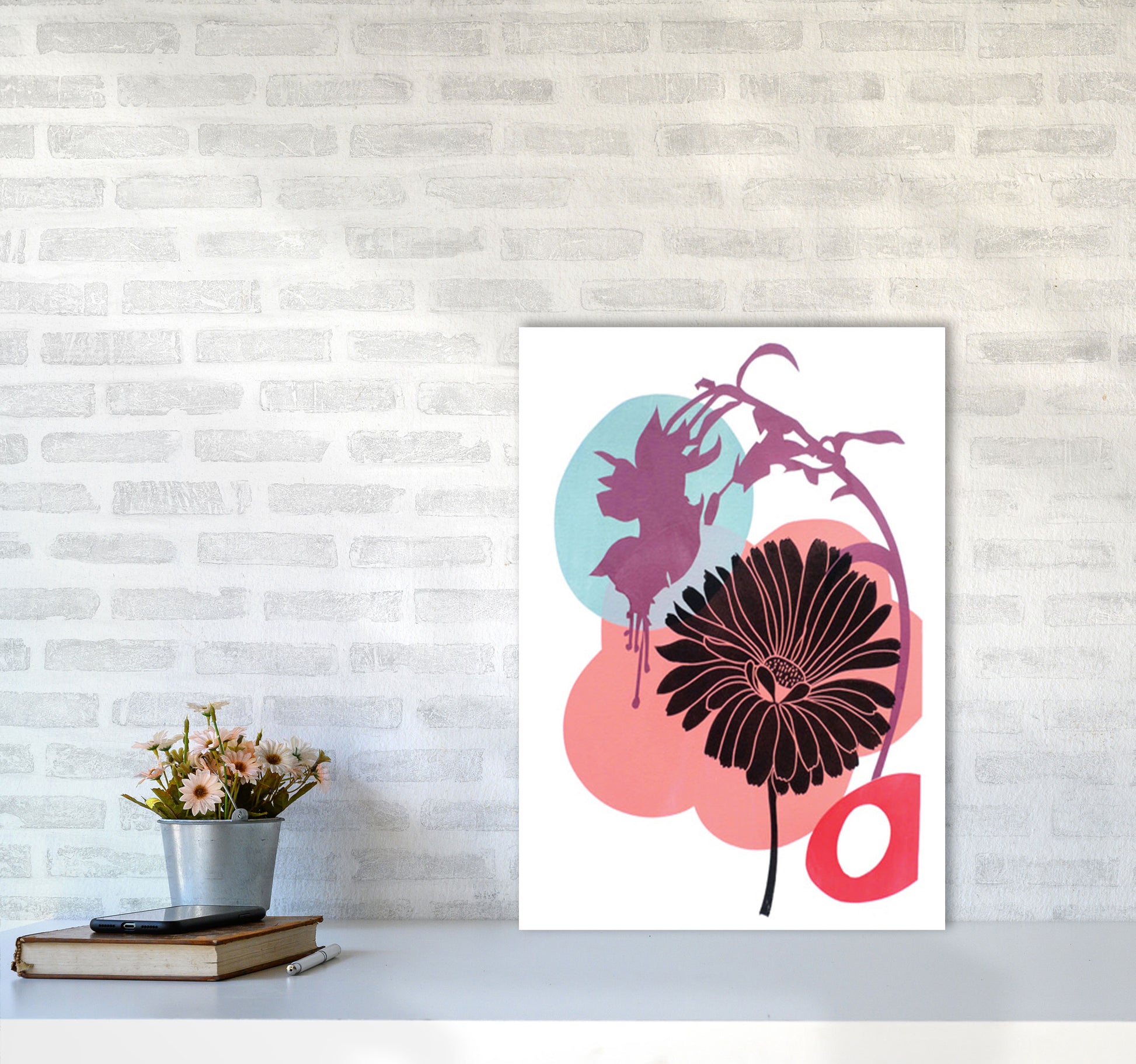 Fuschia Art Print by Kate Heiss A2 Black Frame
