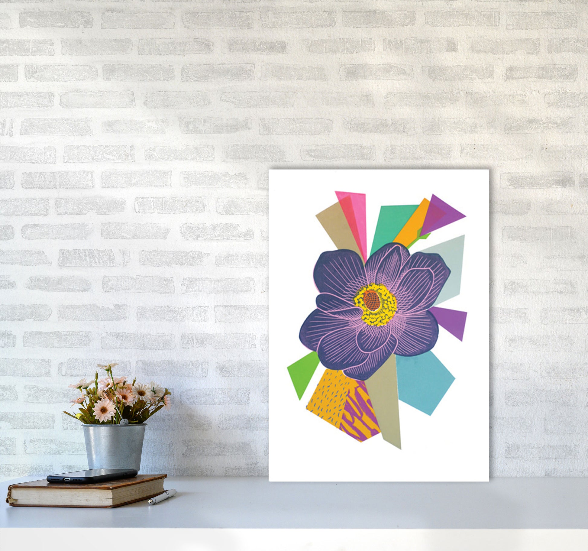 Anemone1 Series 1 Art Print by Kate Heiss A2 Black Frame