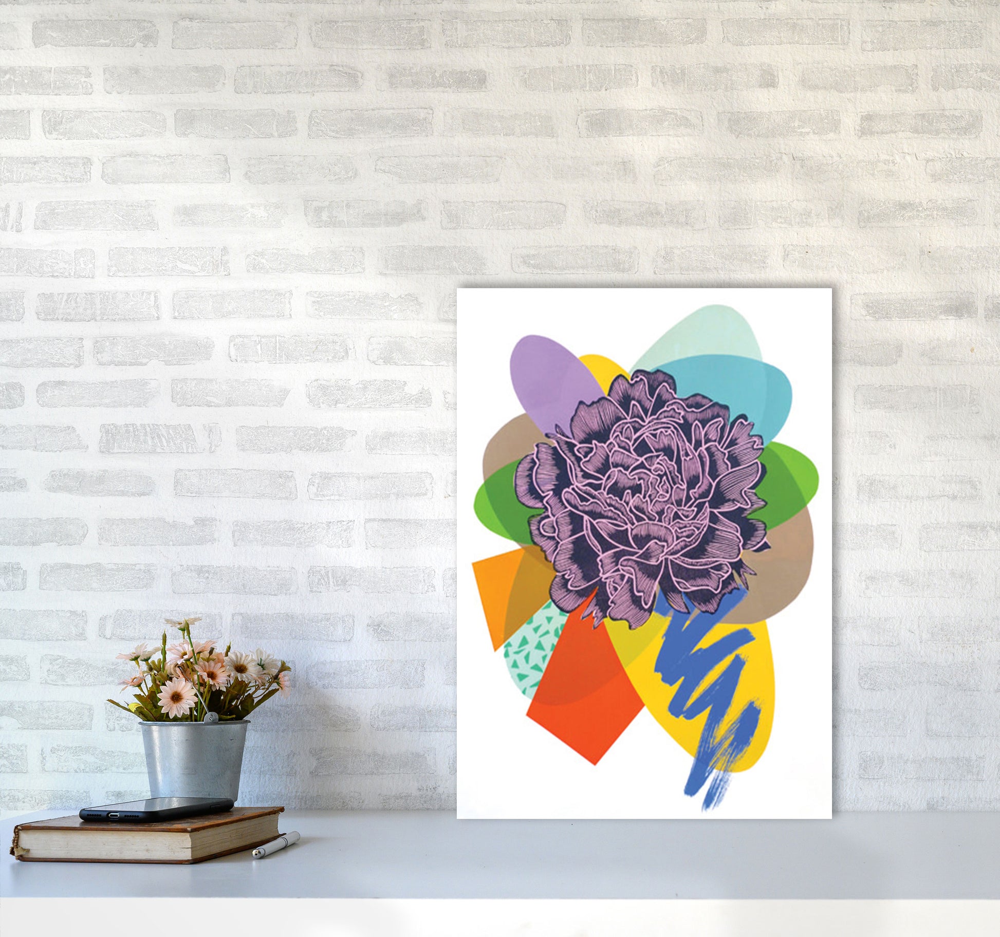 Peony 4 Series 1 Art Print by Kate Heiss A2 Black Frame