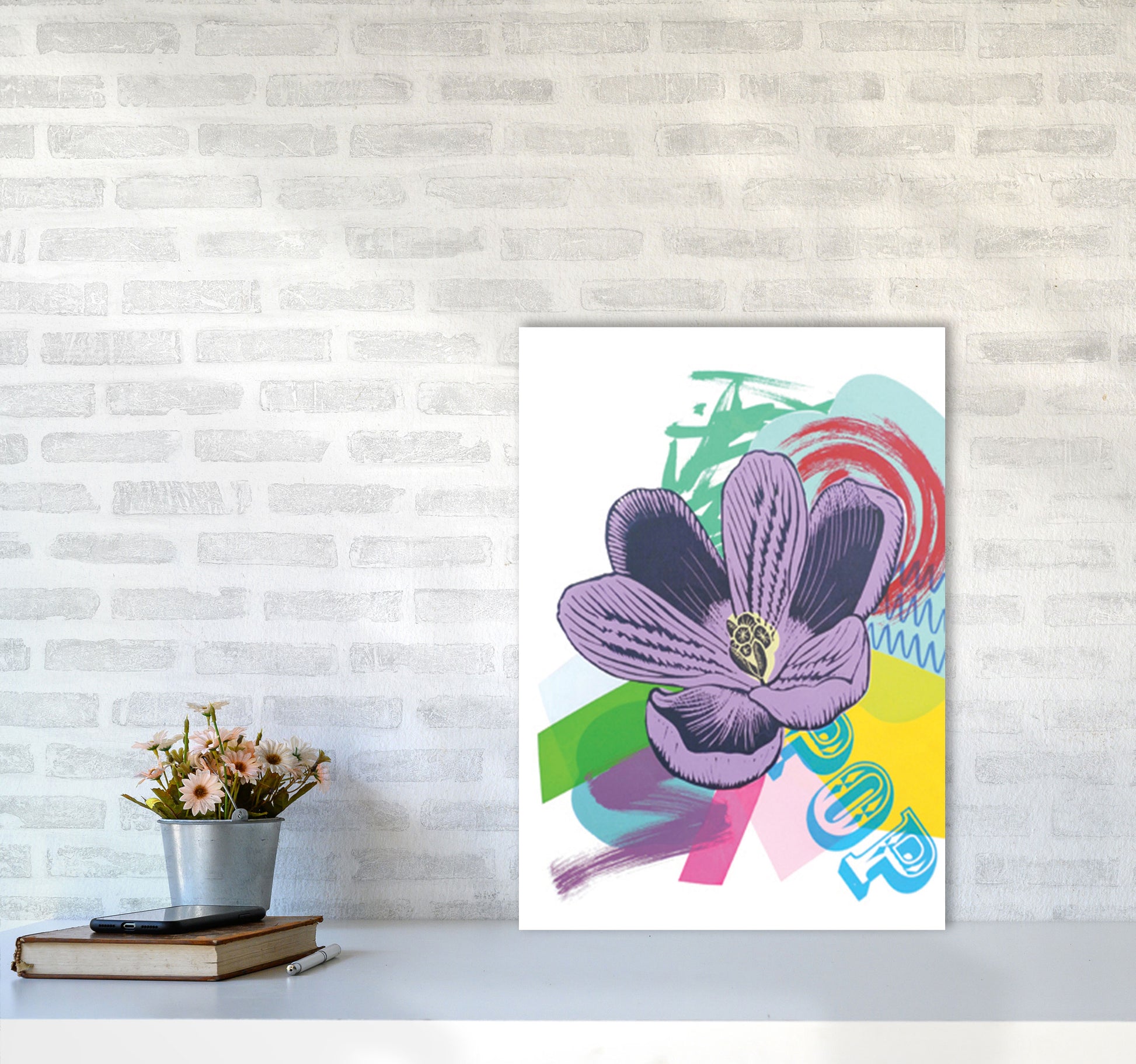 Crocus 1 Series 1 Art Print by Kate Heiss A2 Black Frame