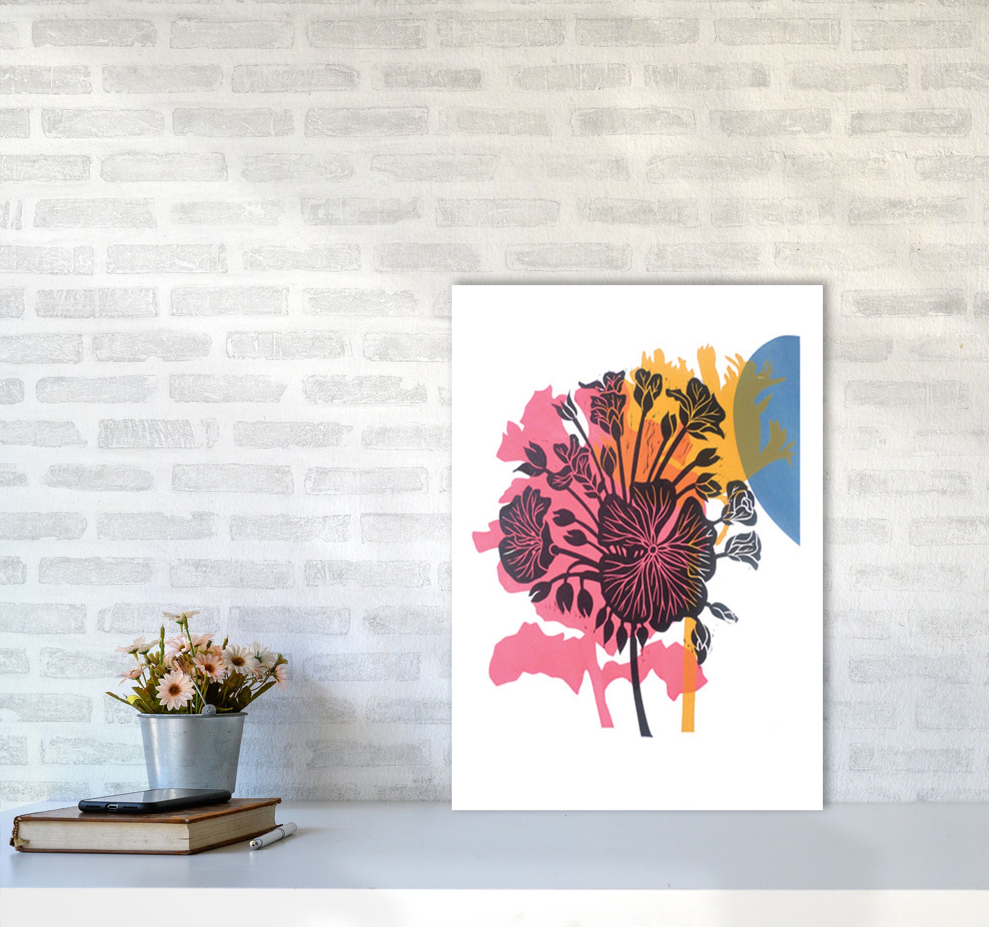 Geranium Art Print by Kate Heiss A2 Black Frame