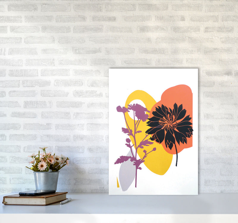 Scabiosa & Daisy Art Print by Kate Heiss A2 Black Frame