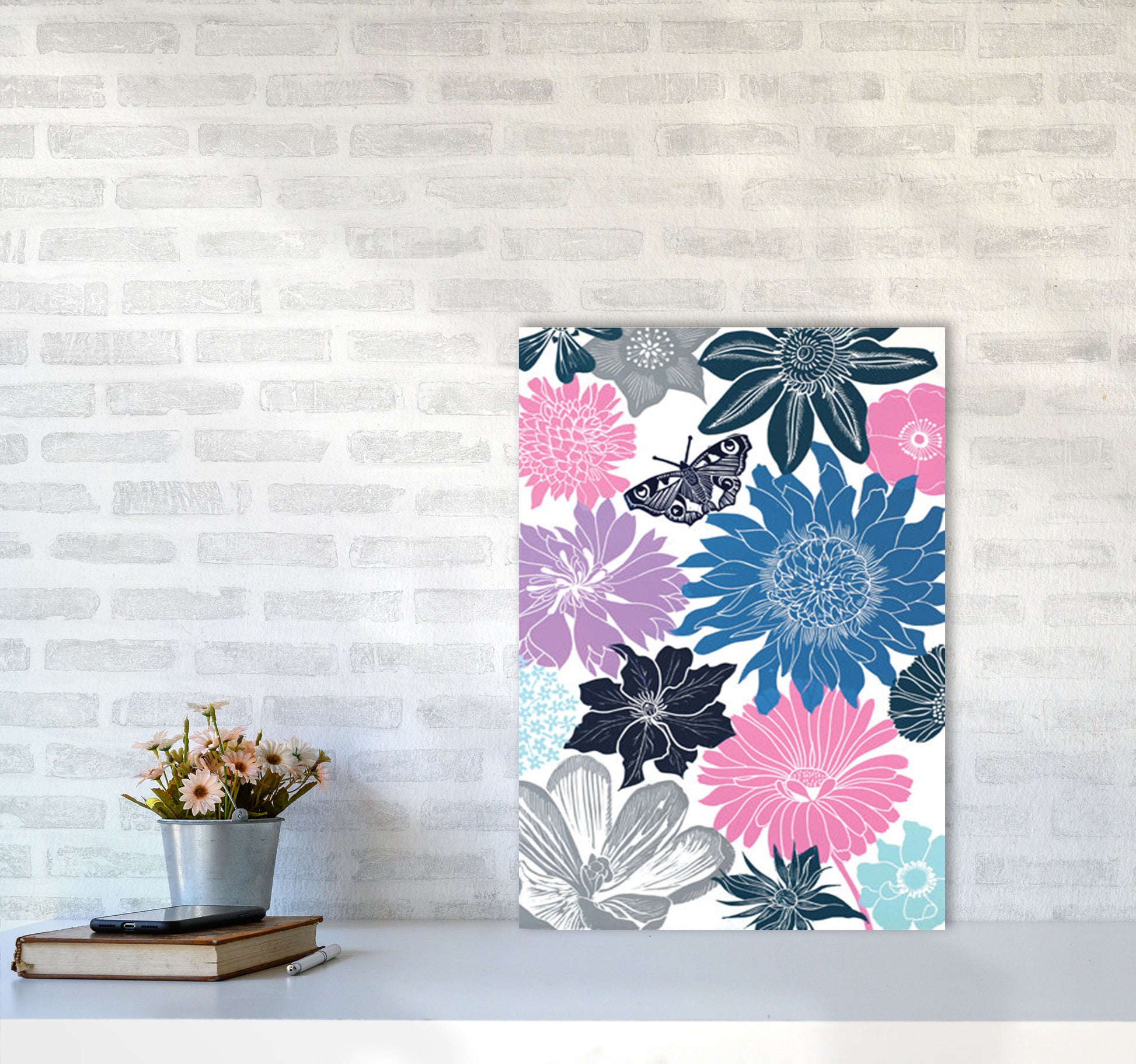 Cottage Garden 18 postcard Art Print by Kate Heiss A2 Black Frame