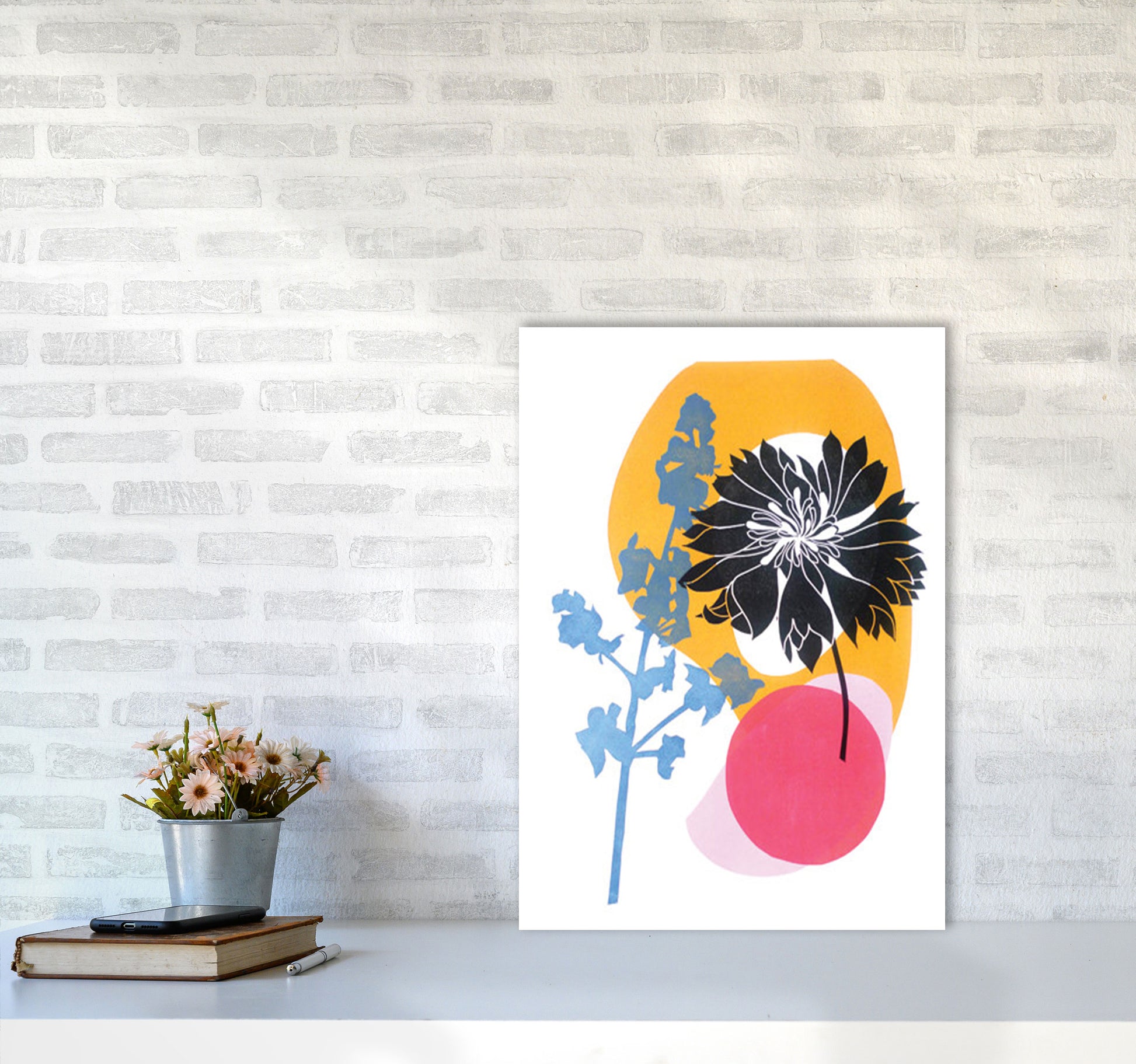 Cornflower Art Print by Kate Heiss A2 Black Frame