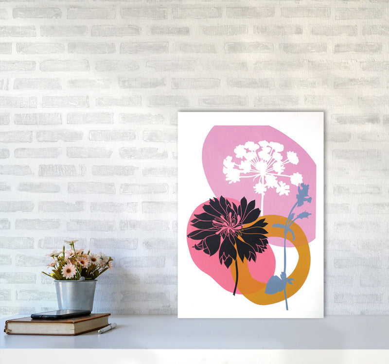 Cornflower & CowParsley postcard Art Print by Kate Heiss A2 Black Frame