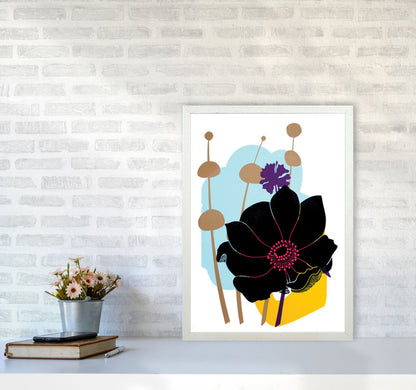 Anemone postcard Art Print by Kate Heiss A2 Oak Frame